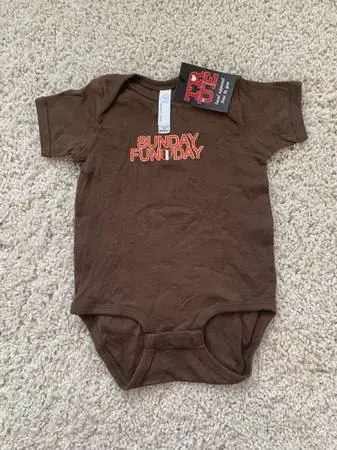 CLEVELAND BROWNS ONESIE - 18 mos. - SUNDAY FUNDAY