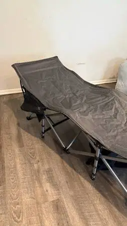 Heavy-Duty Folding Camping Cot with a Removable Padded Mattress Cushion