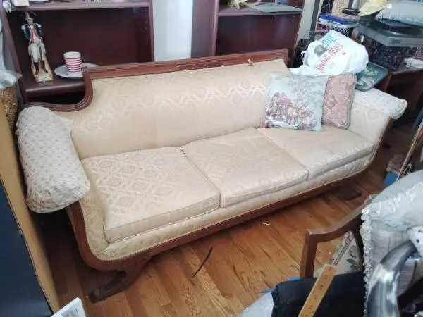 Sofa fine wood trim Caribbean frame