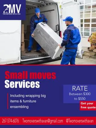 ⭐️Two movers with a van 🚐-BEST RATE-GOOD QUALITY