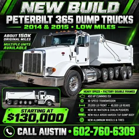2015 Pete New Build Low Miles16 Wheelers *Mult Avail*