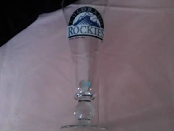 Colorado Rockies Glass with baseball & solid base, NEW
