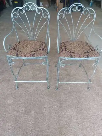 wrought iron bar height chairs