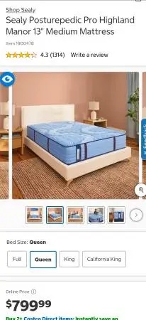 Queen size Sealy Posture Pedic mattress SE VENDE