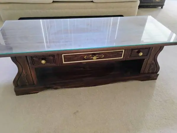 Glass coffee table