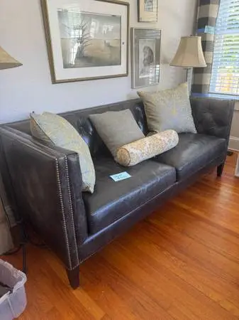 Black leather couch