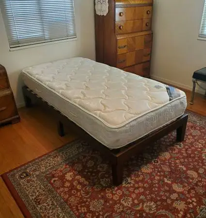 Twin size bed and mattress