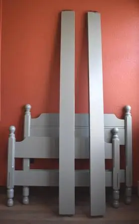 Classic Wooden Bed Headboard, Footboard, Two Side Rails