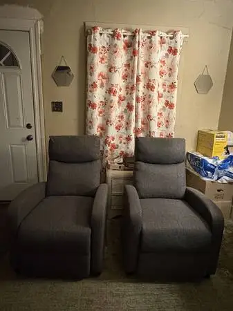 Pair of Grey recliners