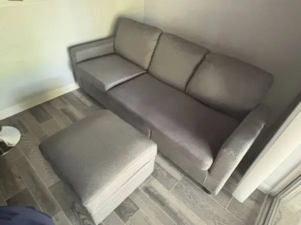 Sofa with ottoman. Dark Grey Reduced