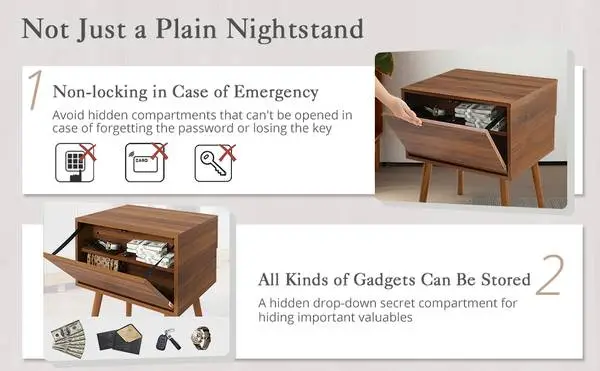 Hidden Compartment Nightstand FLASH SALE!