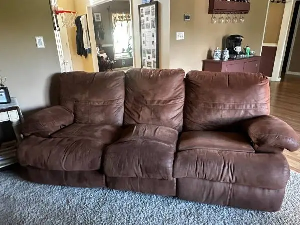 Reclining couch and loveseat.