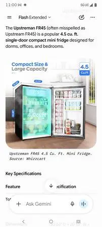 Upstreman 4.5 cu mini refrigerator fridge FR45 in excellent condition