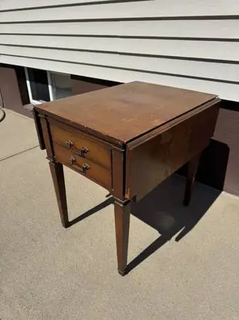 Solid Wooden Household Adjustable Table With Drawer