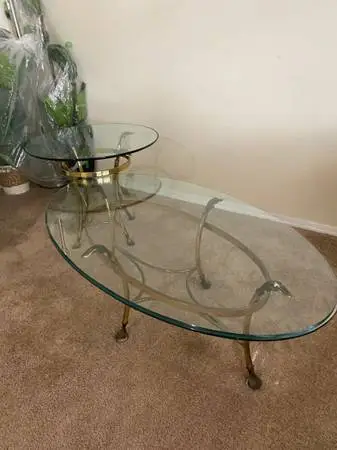 Glass coffee and end tables
