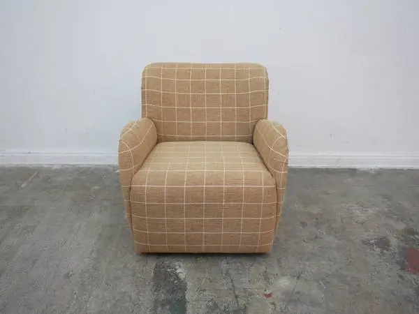 Lulu & Georgia Faro Swivel Chair in Cognac Grid