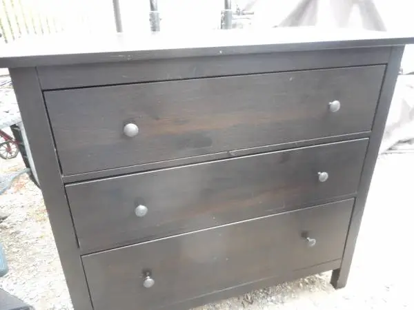 Modern Black Pine Wood Dresser