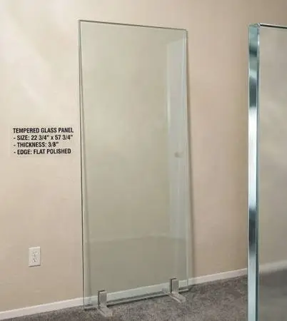 2 pieces 3/8 flat polished tempered glass.