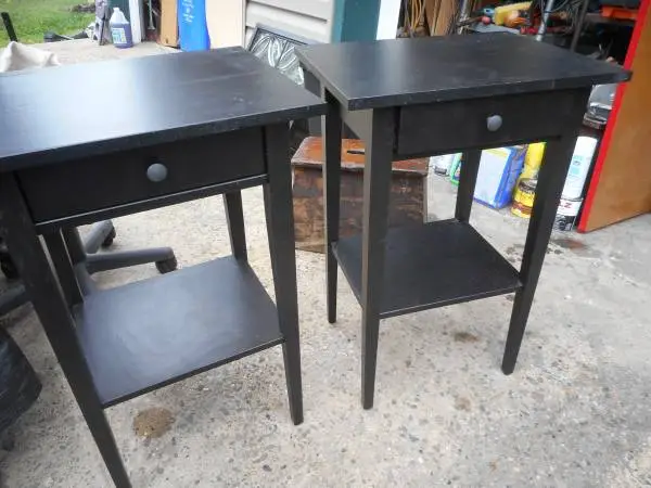 Set Two Moden Black Nightstands