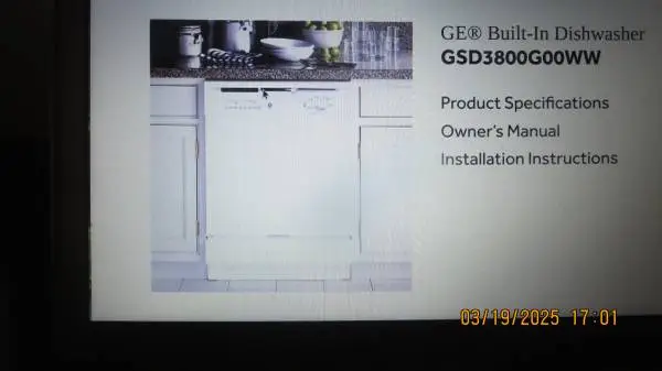Dishwasher GE White on White