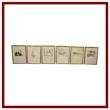 Lionel Pries Architectural Drawings, Set Of Six