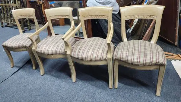 1950s Blonde Hollywood Regency Dining Chairs