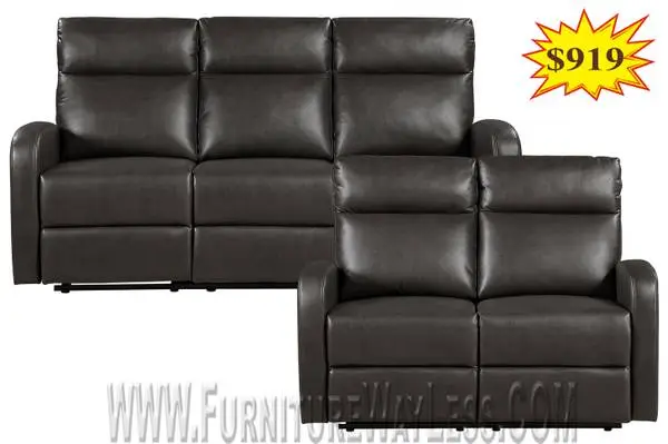 Homelegance Modern expresso recliner sofa loveseat 2PC