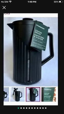 Starbucks French Coffee Press 8 Cup Black W Sku 11088874,New