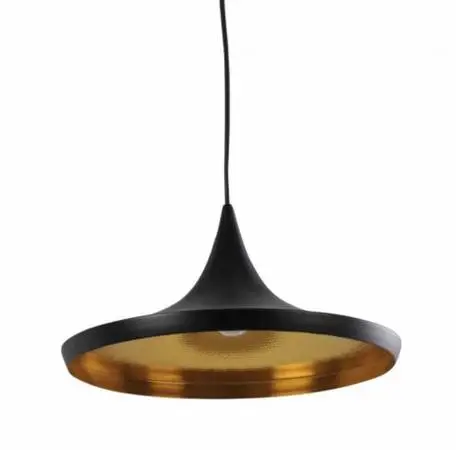 Iconic Tom Dixon Pendant Light (Beat) in Black & Orange-Gold