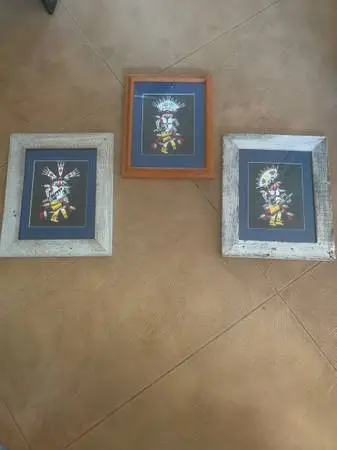 Apache Crown Dancers (Gaan) Original Paintings Set Of 3