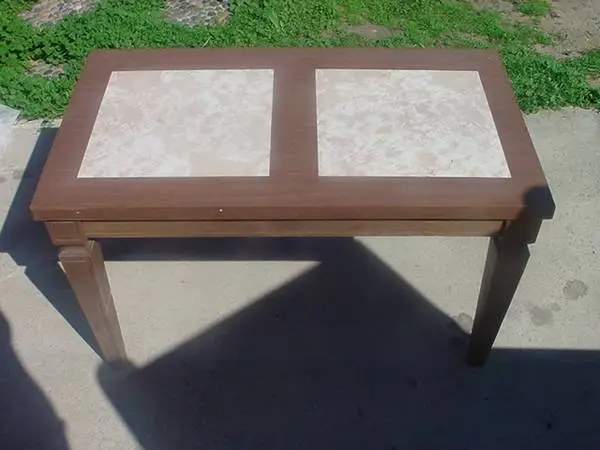 coffee table inlaid tile in top