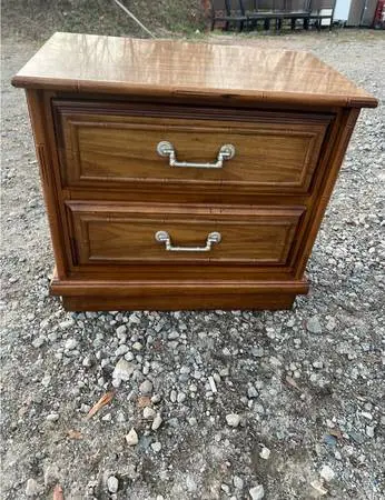 Nightstand With Bamboo Trim on Top