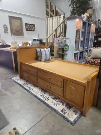 Twin Oak Captains Bed
