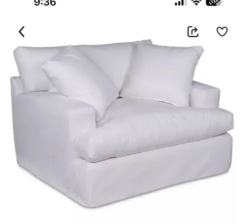 Modern White Slip cover chair & 1/2 new from Macy’s