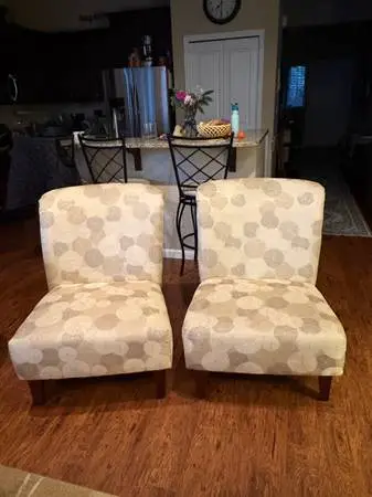 Pair of Contemporary Armless Accent Chairs