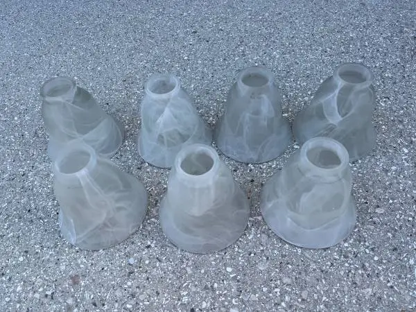 5 - White Marble Glass Bell Shade