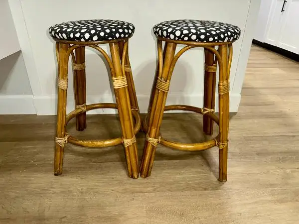 Rattan Bar Stools Pair