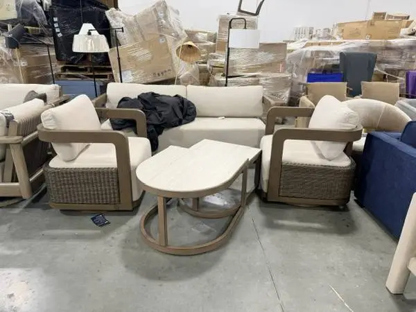 Agio Phoenix 5-piece Outdoor Patio Seating Set Brown Swivel Glider