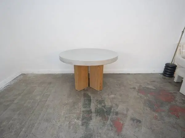 Restoration Hardware Solano Concrete Top Dining Table w/ Teak Base $1,