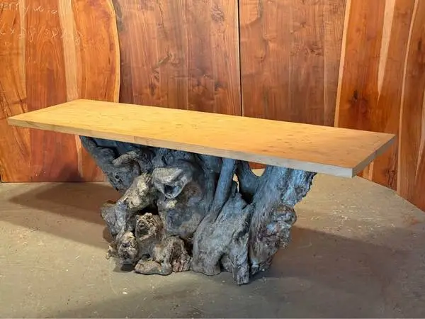 redwood root burl table