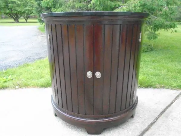 Half Round Cherry Demi Lune Style Side Cabinet
