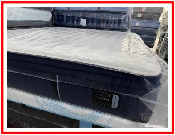 King Size Stearns & Foster Lakeridge Pillow Mattress & Box Bed