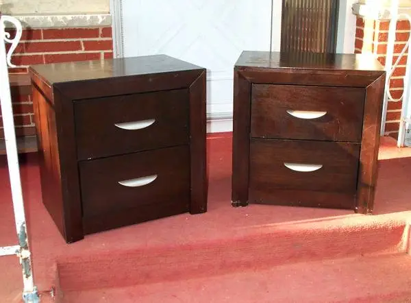 2 NIGHT STAND SET End Table Nightstands Bedroom Furniture Wood Stamds