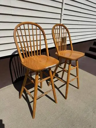 Set Of 2 Household Kitchen Wooden Stool Chairs