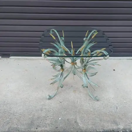 Vintage Coco Chanel By Maison Bagues Sheaf of Wheat Side Table.