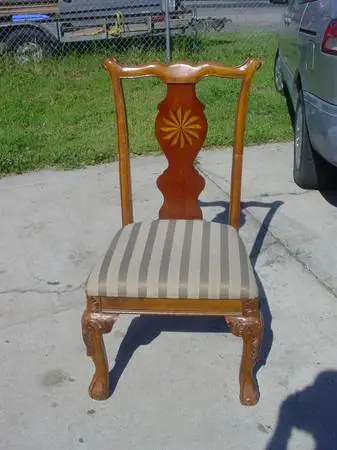 ASHLEY chair inlaid wood front and back