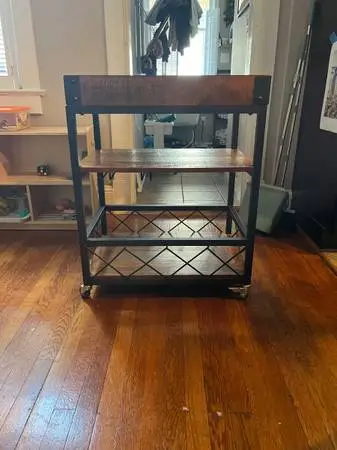 Wood/metal bar cart