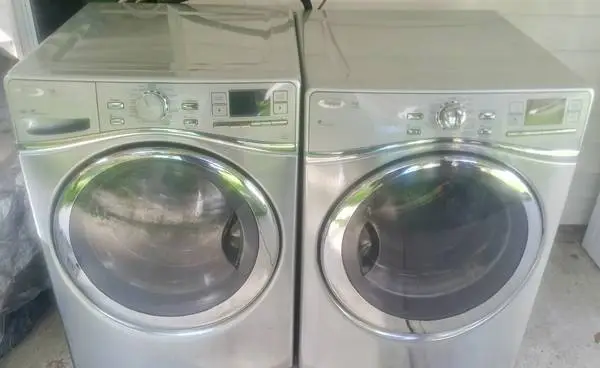 Gray Whirlpool Duet Steam Front Load Washer & Dryer Set