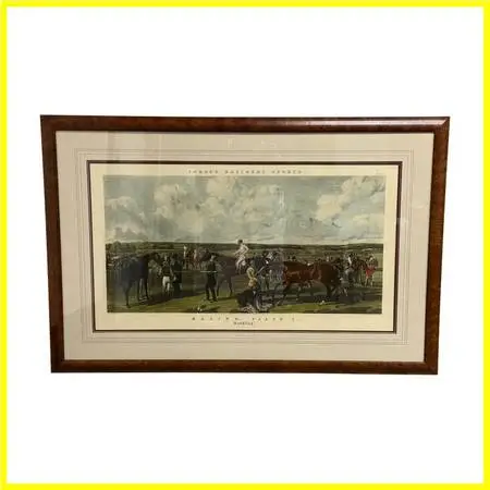 John Harris And C. Quentery Racing, Plate 1: Saddling, Framed