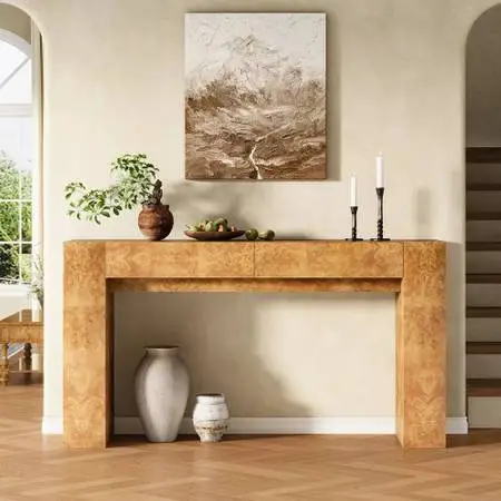 Burl Console Table